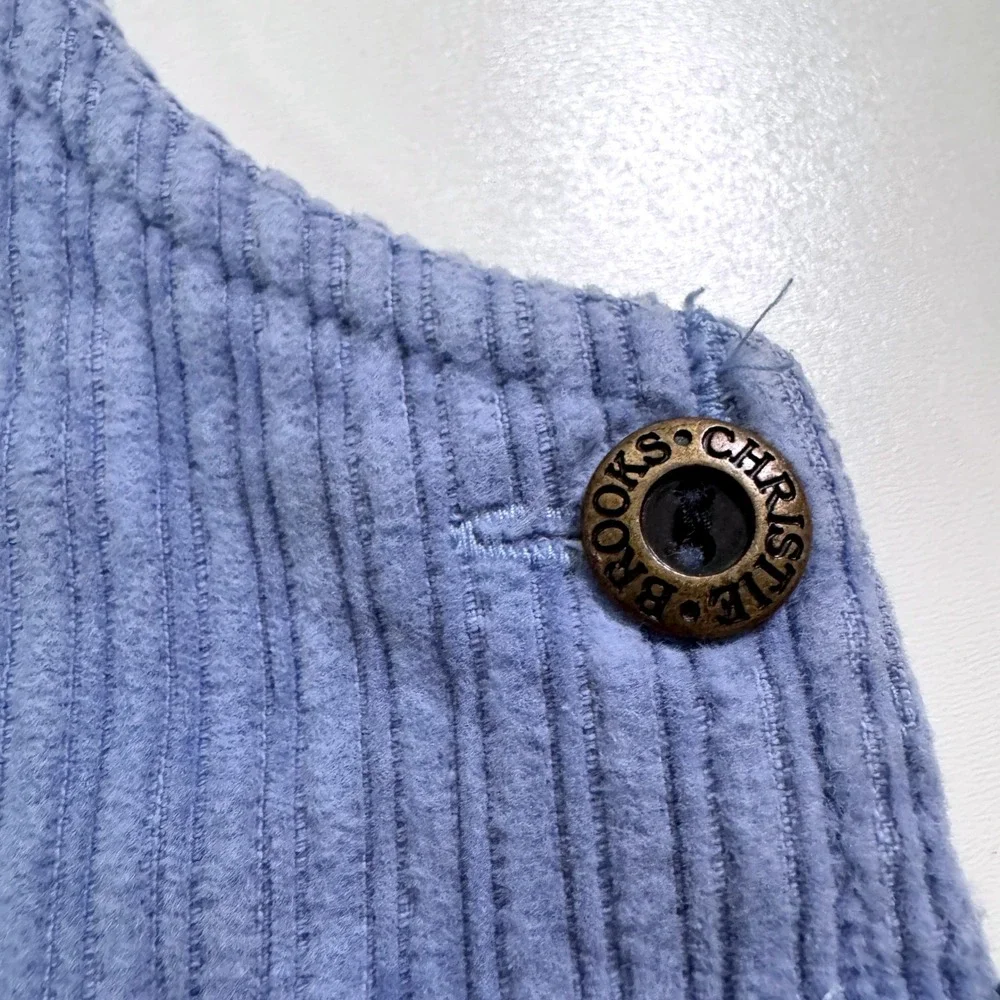 Vintage 90's Christie Brooks Overall Jumper Dress Size 5-6 Blue Corduroy Cotton